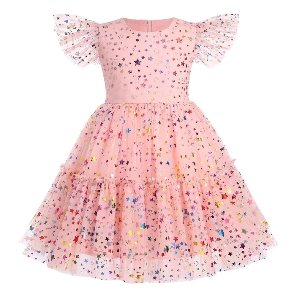 7th 8th Birthday Girl Outfit Dress Girl Toddler Boho Princess Party Dress 3-4Y